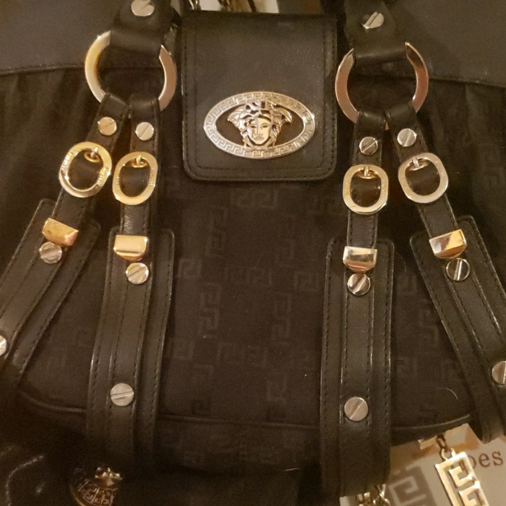 Authentic Versace Monogram Medusa Handbag Italy
